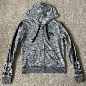 Victoria’s Secret PINK marl full zip sequins sweatshirt